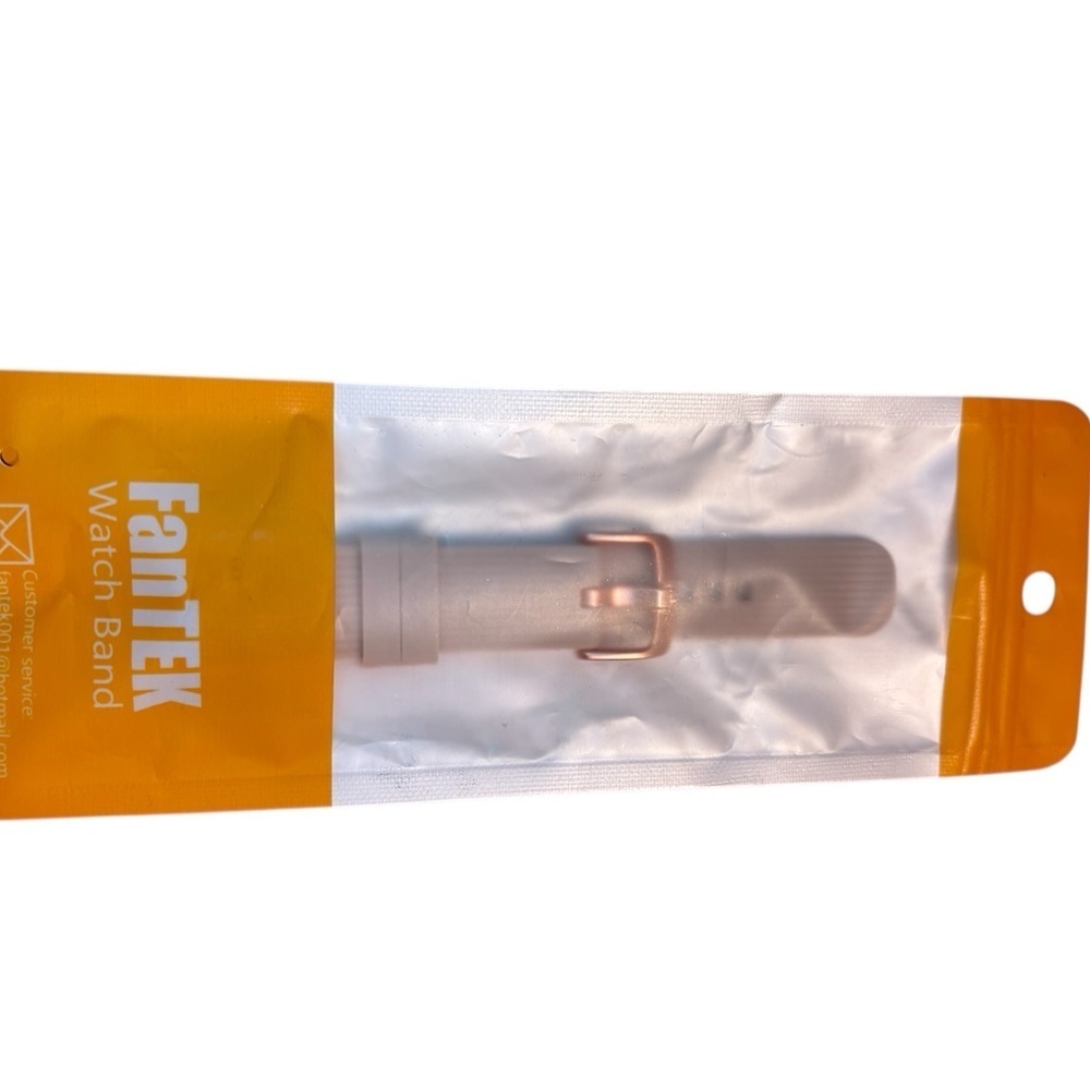 NEW FanTEK Watch Band Beige Pink Rose Gold-Tone Buckle